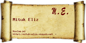 Mituk Eliz névjegykártya